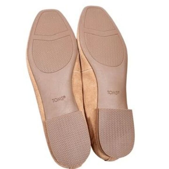 Toms Brown Suede Briella Ballet Flats Slip On Square Toe Shoes Womens Size 12 - Picture 8 of 9